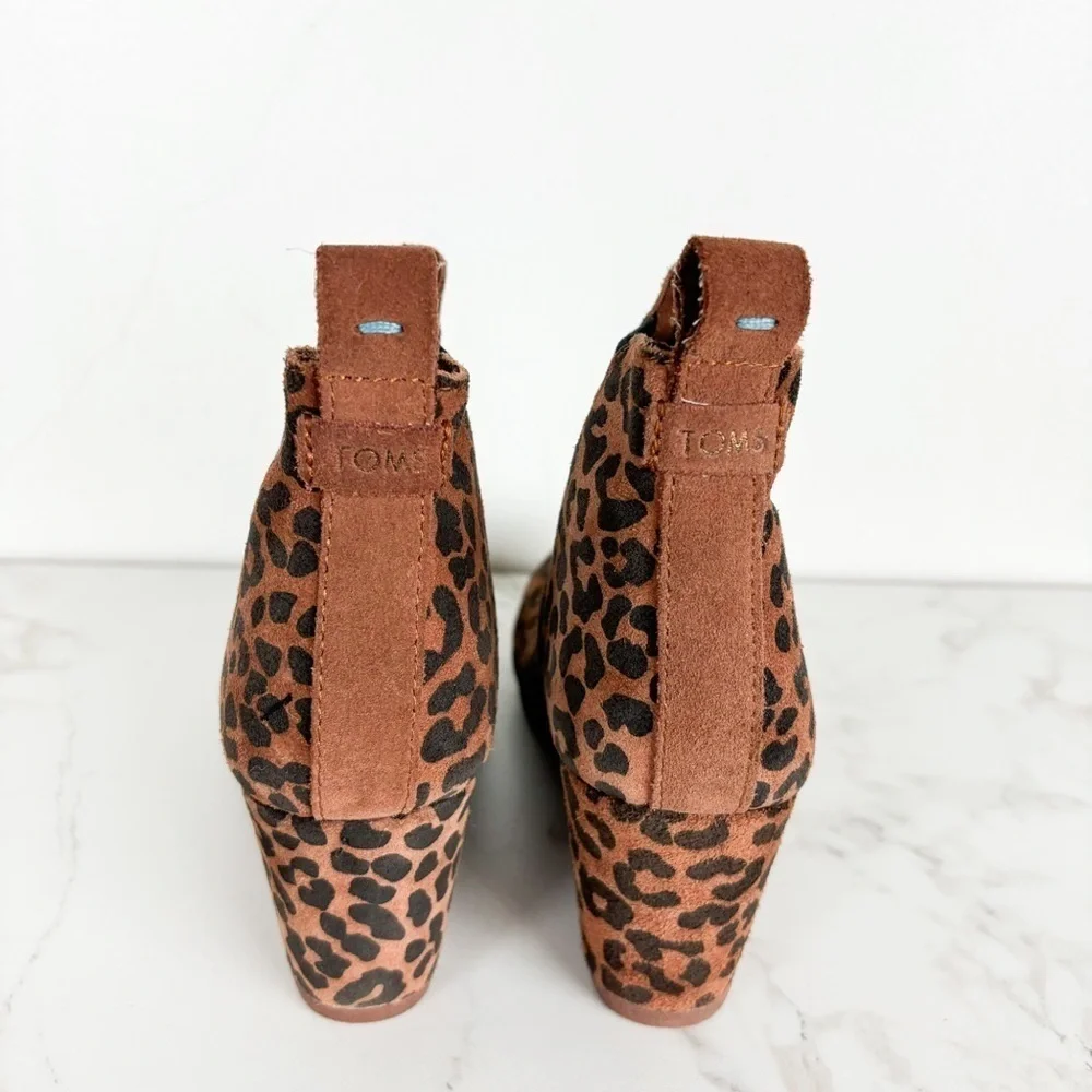 TOMS Kelsey Leopard Print Wedge Booties Sz 6.5